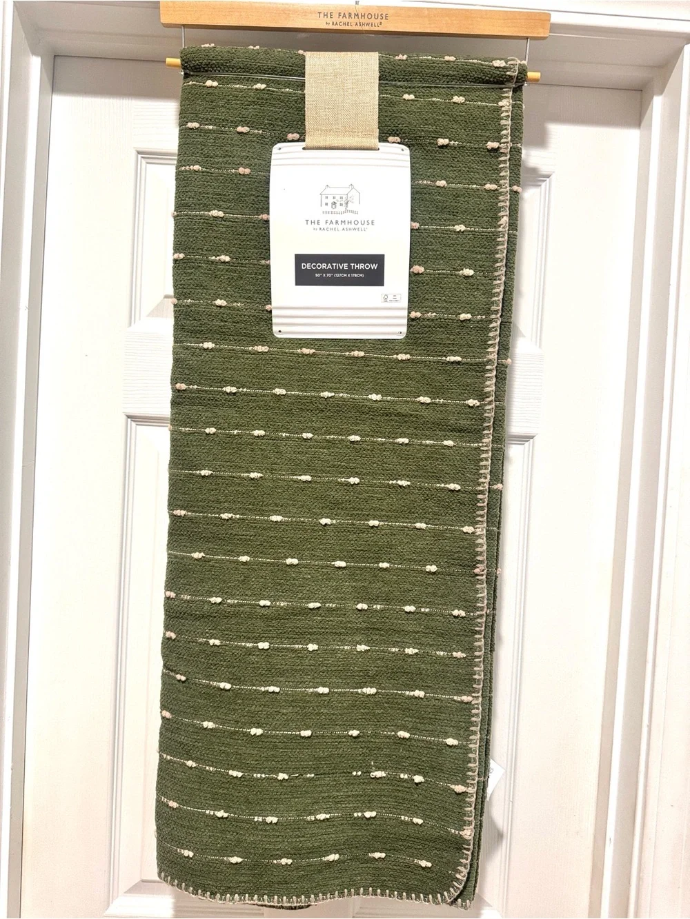 THE FARMHOUSE by Rachel Ashwell Decorative Throw - Green/Tan - 50